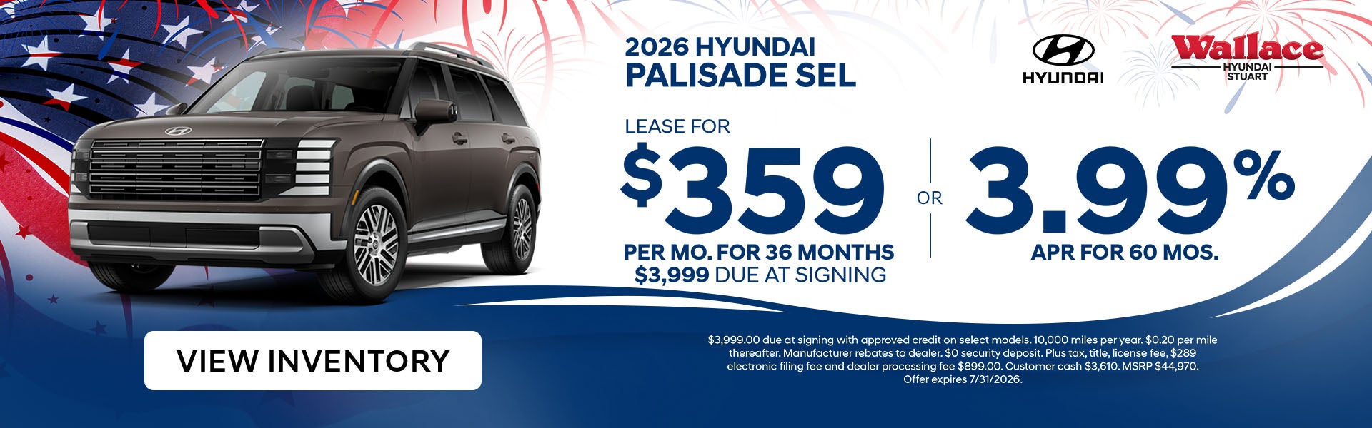 Palisade Special Offers